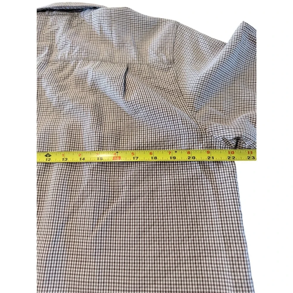 The North Face Mens Brown Gingham Short Sleeve Button Up Shirt Size M‎ Hiking